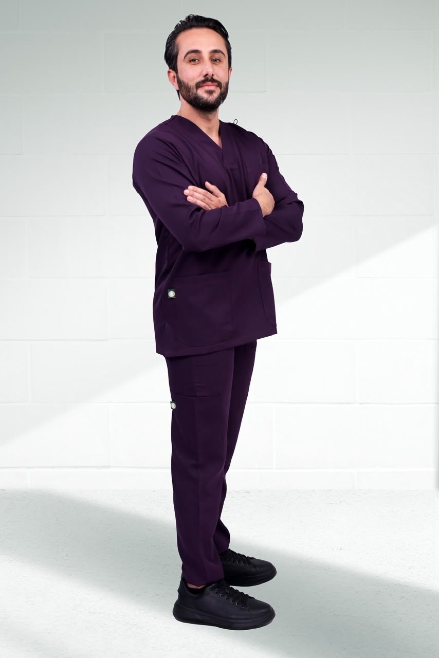V-Neck Full Sleeve Scrub For Men - الصورة 2