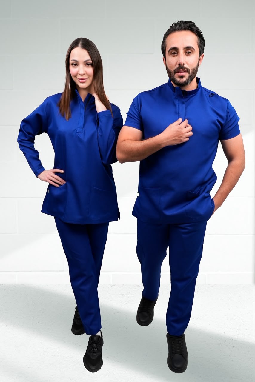 Zipper Half Sleeve Scrub For Men